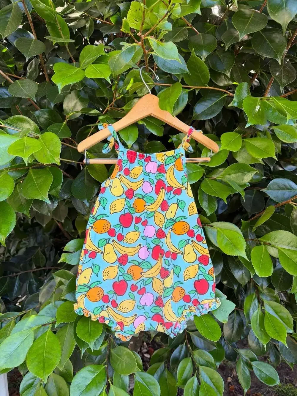 Old Navy Baby Girl Fruit Print Sleeveless Tie-Knot One-Piece Romper